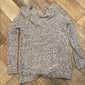 Loft Blue/white long sweater Large